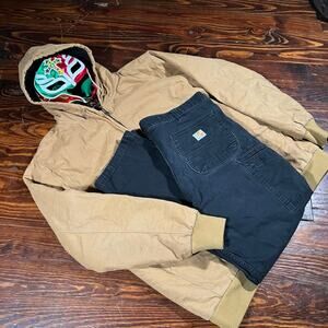 Carhartt 38x32 Workwear Black Relaxed Fit Canvas Pants Utilitarian